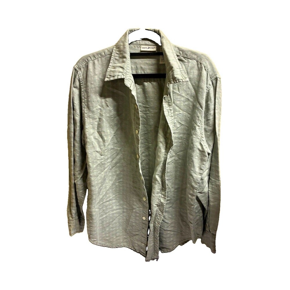 White Stag Women’s Collared Long Sleeve Button-Up Shirt Size Medium